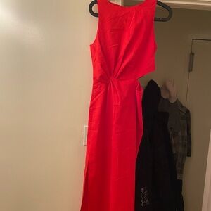 Zara Vibrant Red Cutout Dress